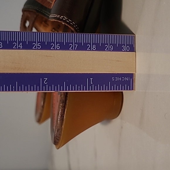 Think! Brown Burnt Orange Leather Sandals with Curved Straps EU 38 US 7.5 Boho - Picture 11 of 12